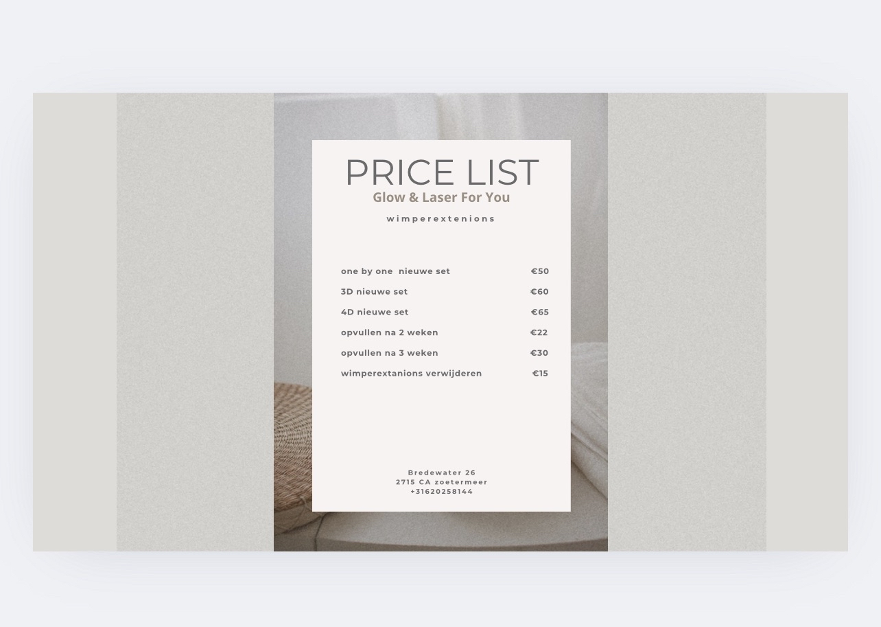 Prijskaart laser mannen